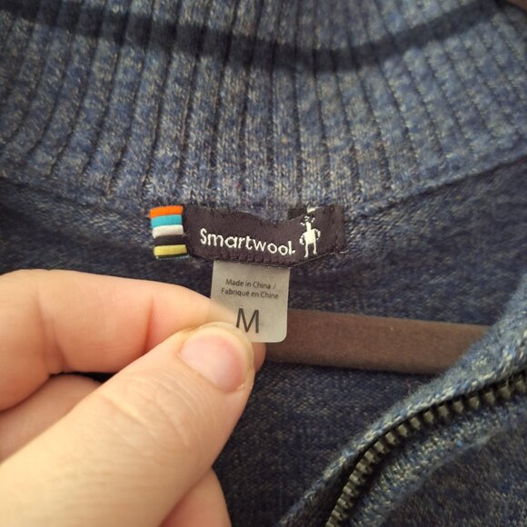 SMARTWOOL Men’s Sparwood Merino 1/4 Zip Alpine Heather Sweater - Picture 4 of 11